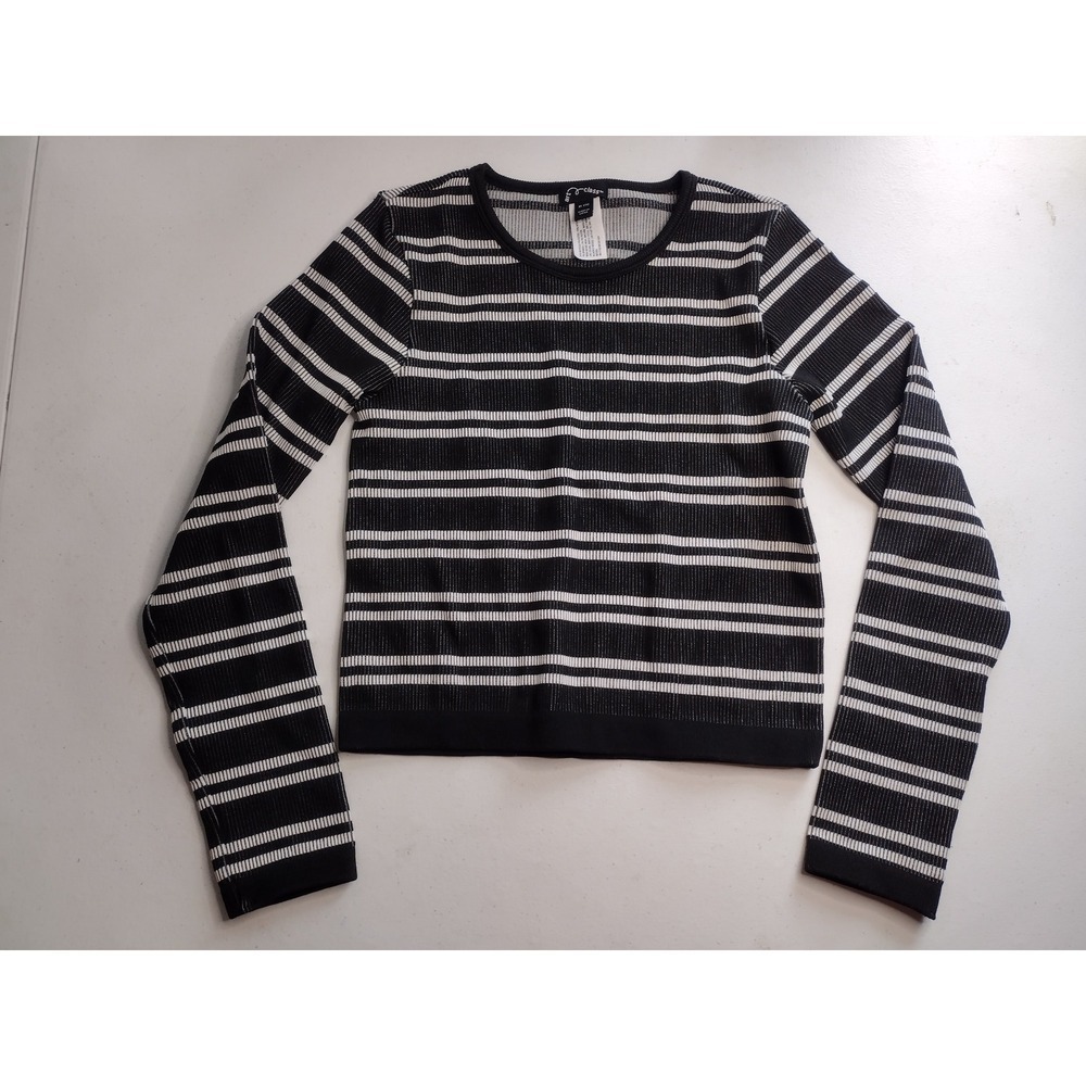 Art Class Kids Girls Striped Long Sleeve Crew Neck Top Size XL 14 Black White